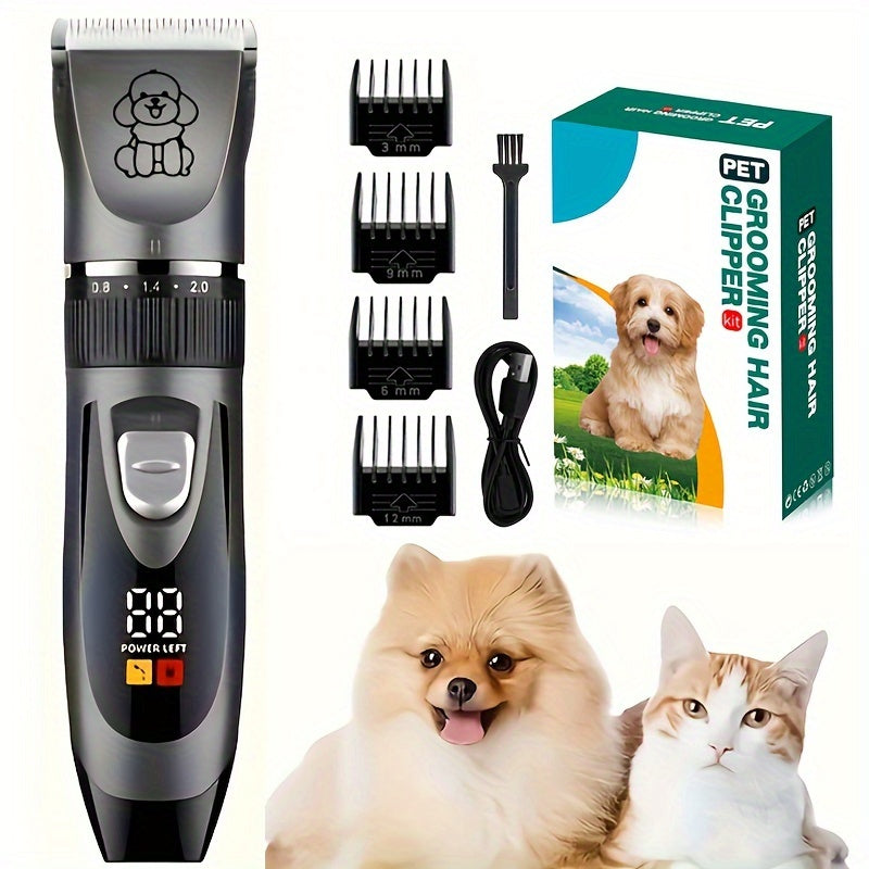 Portable Pet Grooming Kit with Sharp Ceramic Blade Trimmer