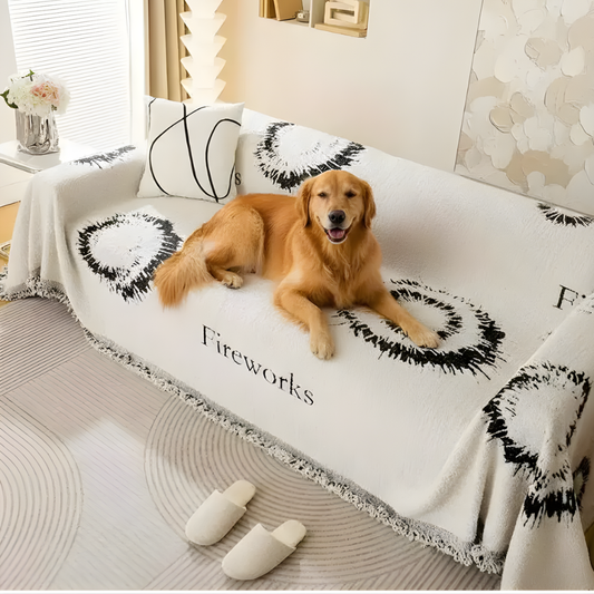 Soft Reversible Chenille Couch Throw Cover - Peties