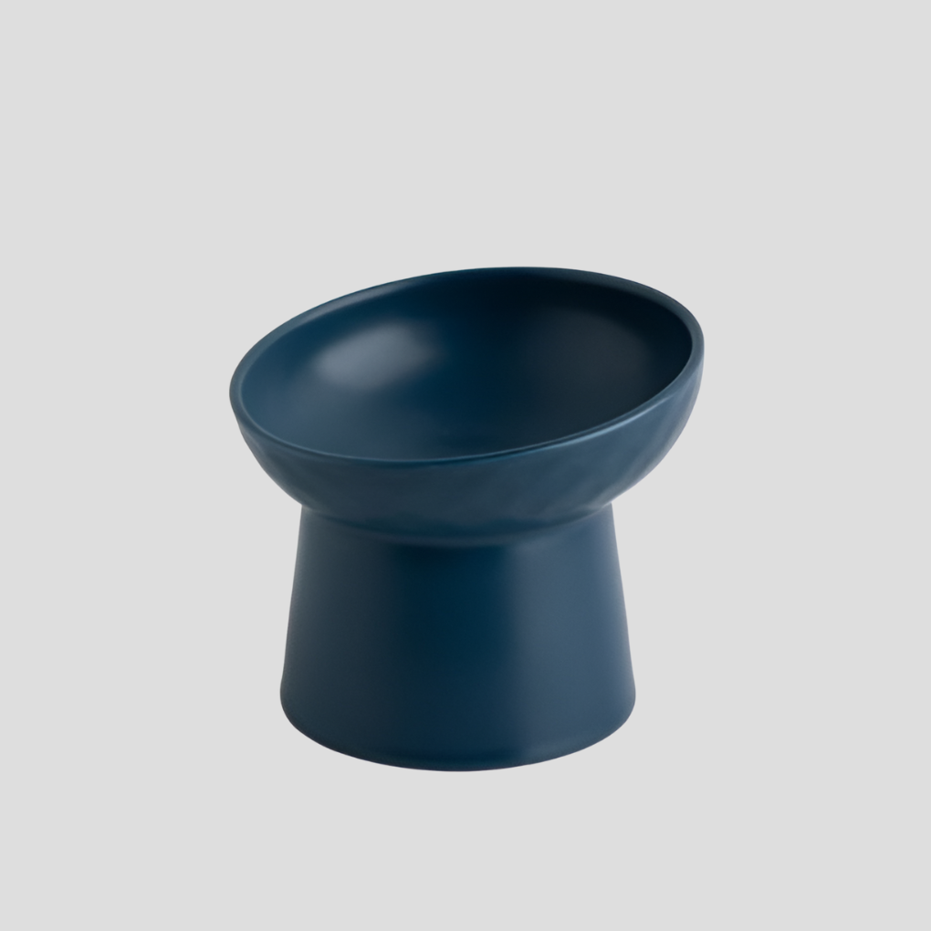 Modern Slanted Stoneware Pet Food Bowl