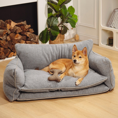 Plush Pet Double Layer Striped Couch Bed