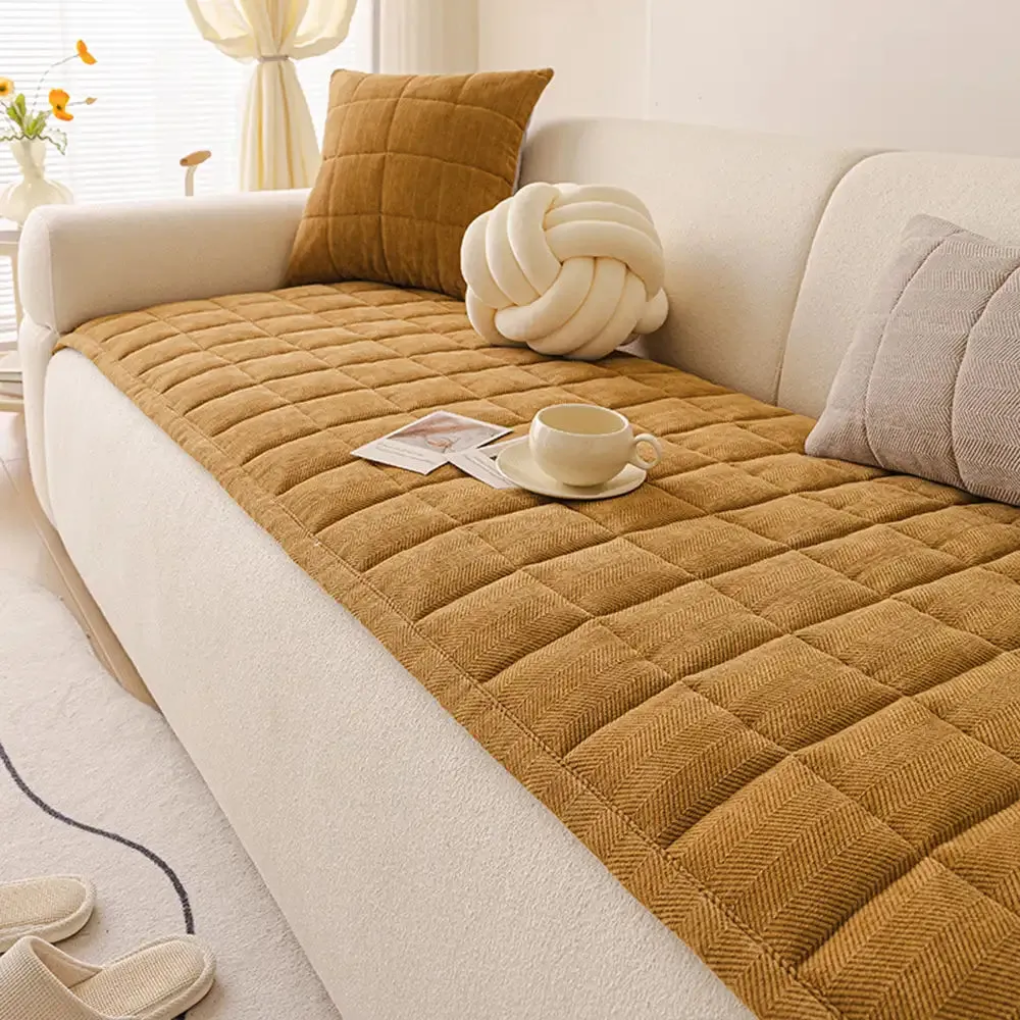 Plush Tweed Couch Slipcover