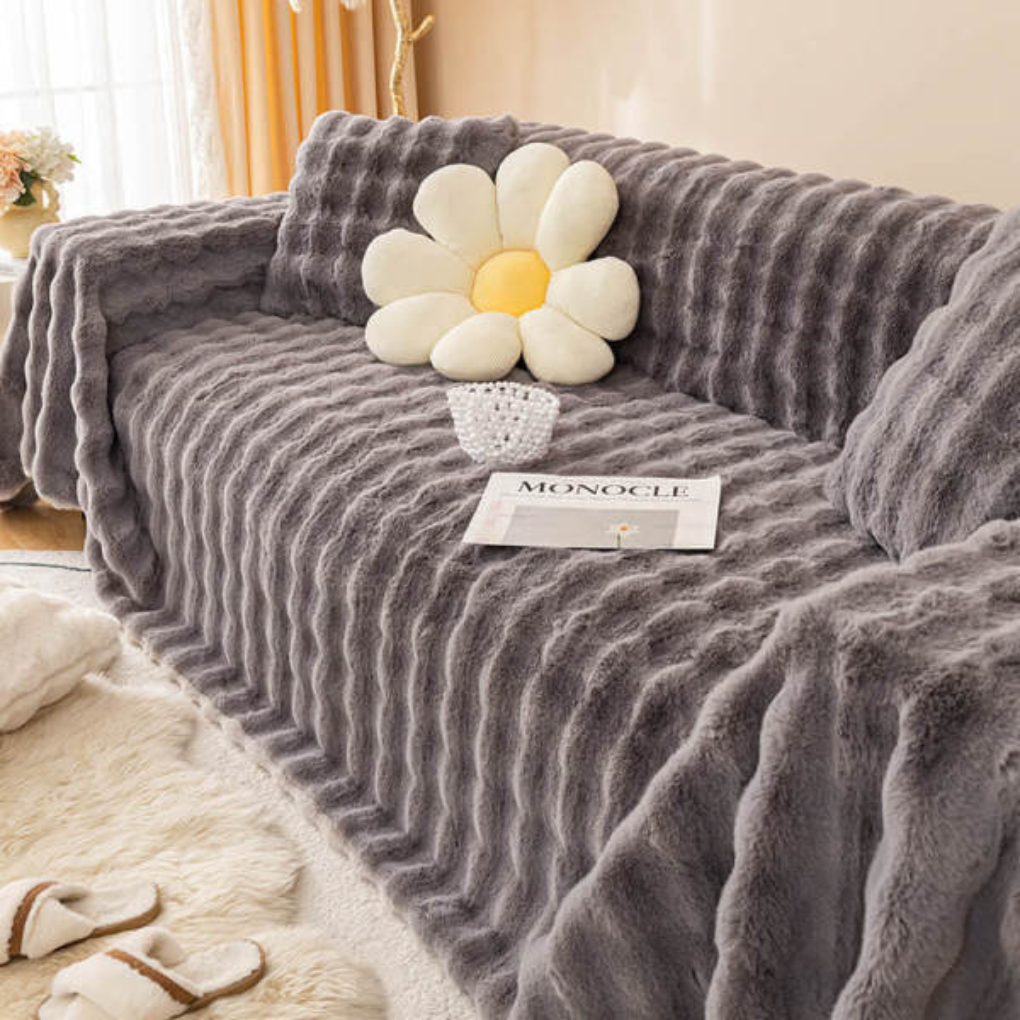 Cozy Faux Fur Pet Sofa Throw - Peties