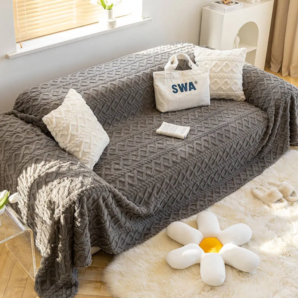 Soft Plush Couch Cover Furniture Blanket Protector - Peties