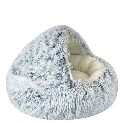 2-in-1 Plush Cat House & Bed – Cozy Hideaway for Restful Sleep