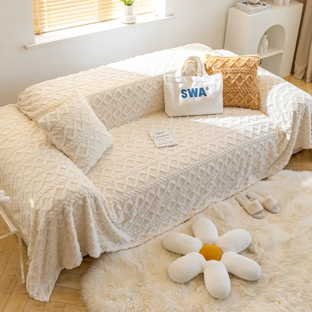 Soft Plush Couch Cover Furniture Blanket Protector