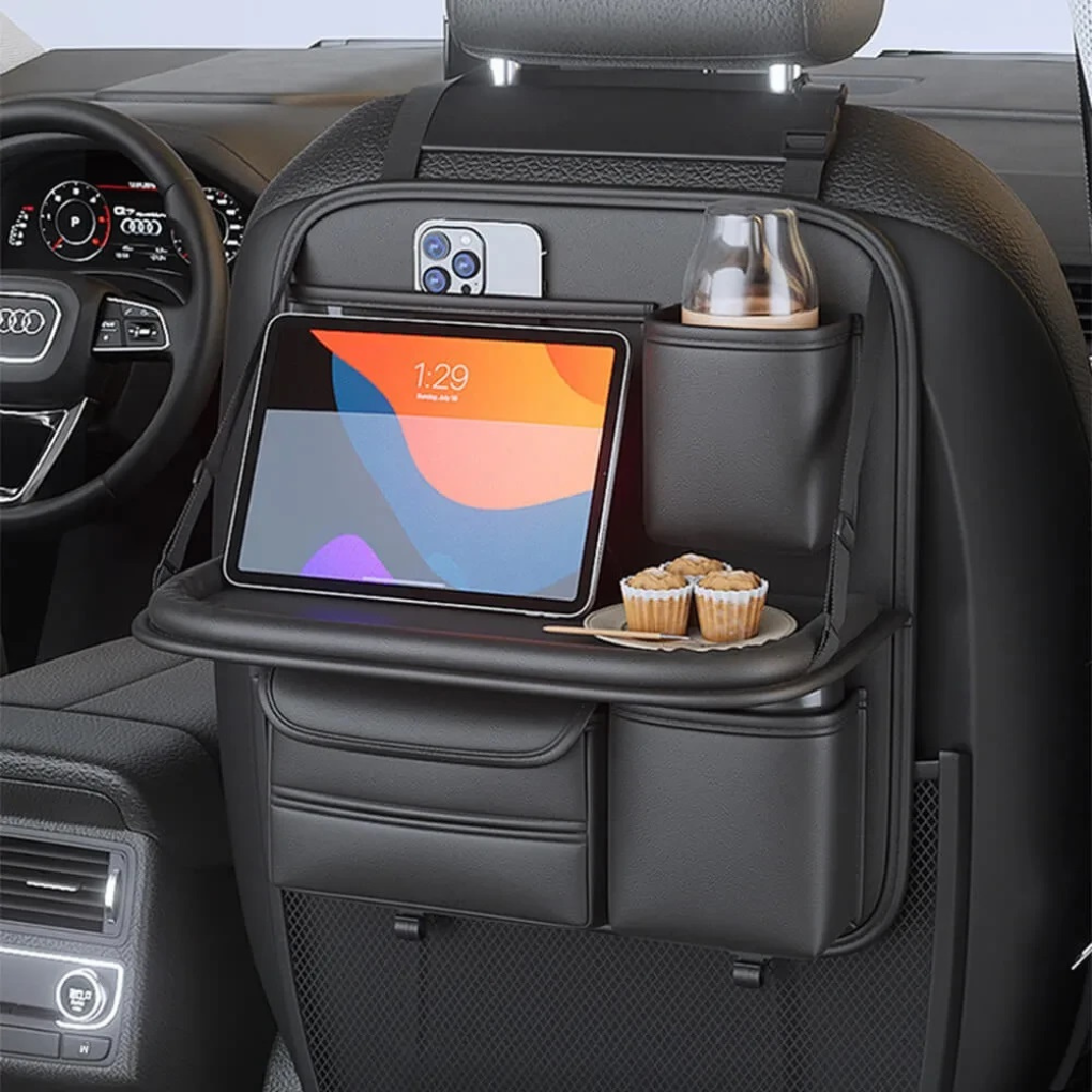 Collapsible Car Back Seat Storage Console Table - Peties