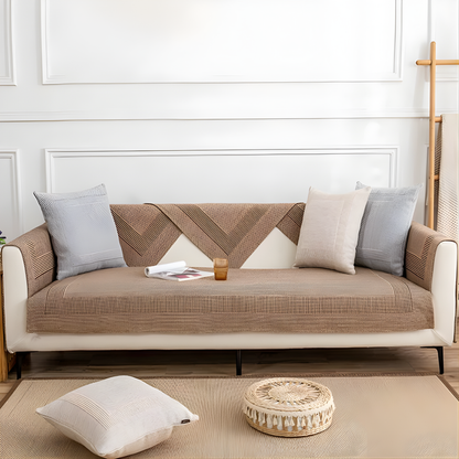 Natural Fabric Couch Slipcover Set
