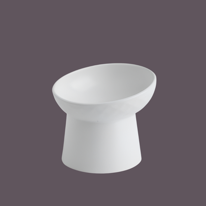 Modern Slanted Stoneware Pet Food Bowl