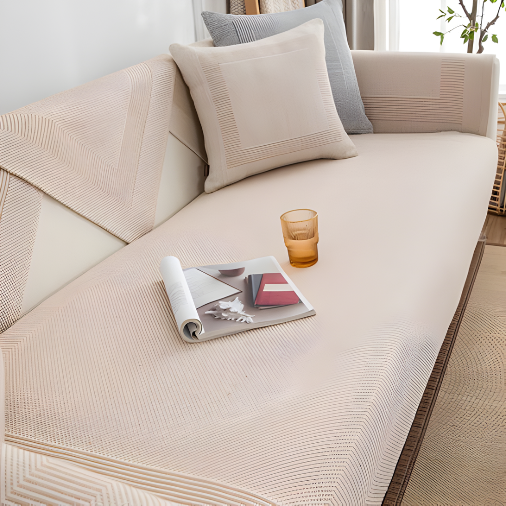 Natural Fabric Couch Slipcover Set