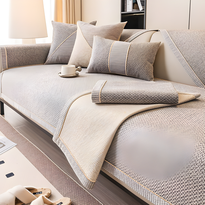 Natural Fabric Couch Slipcover Set