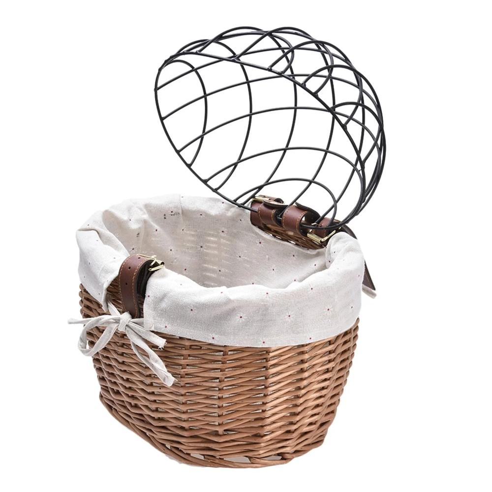 Cat Front Bike Basket Carrier Handwoven