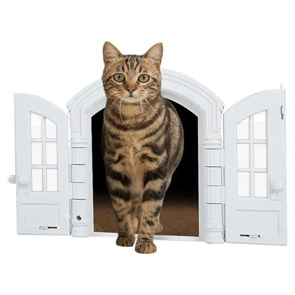 Elegant French-Style Interior Cat Door – Double Door Design