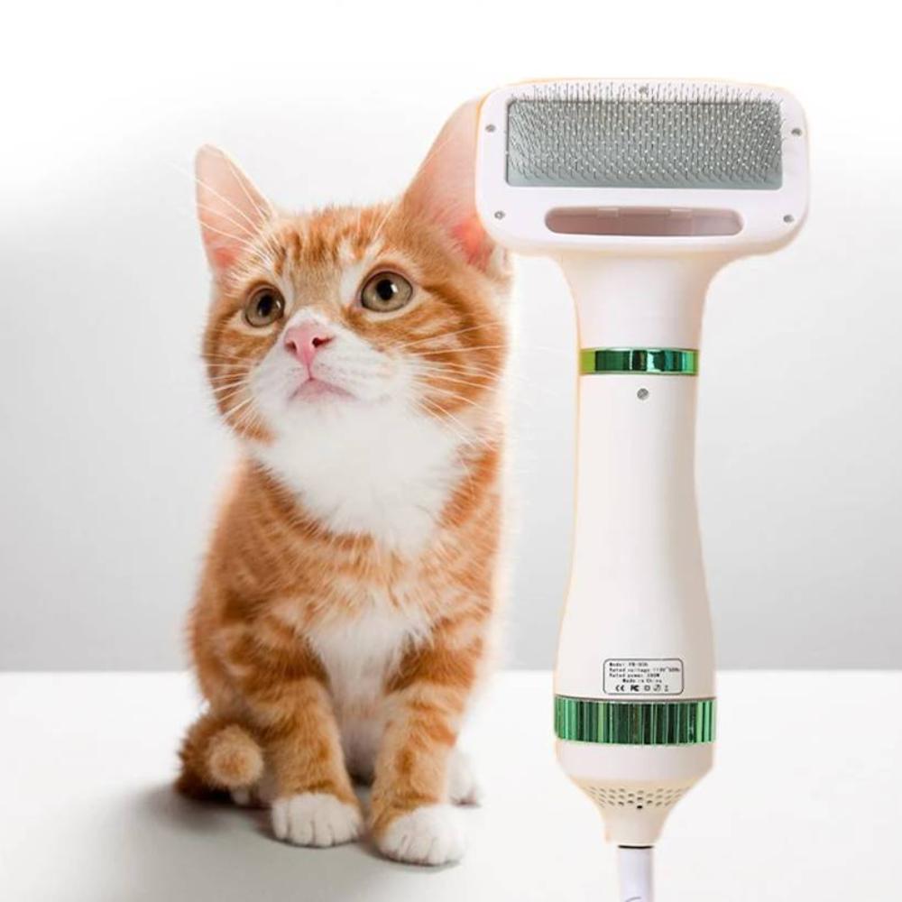 2-in-1 Pet Hair Dryer & Slicker Brush – Efficient Grooming for Cats and Dogs