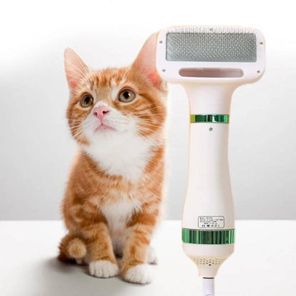 2-in-1 Pet Hair Dryer & Slicker Brush – Efficient Grooming for Cats and Dogs