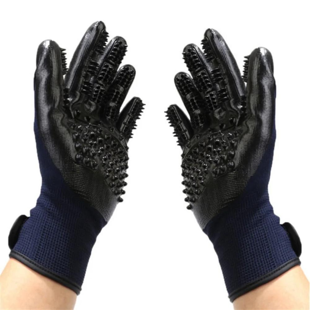 Pet Grooming Massage Gloves for Cats and Dogs – Gentle Deshedding and Massage