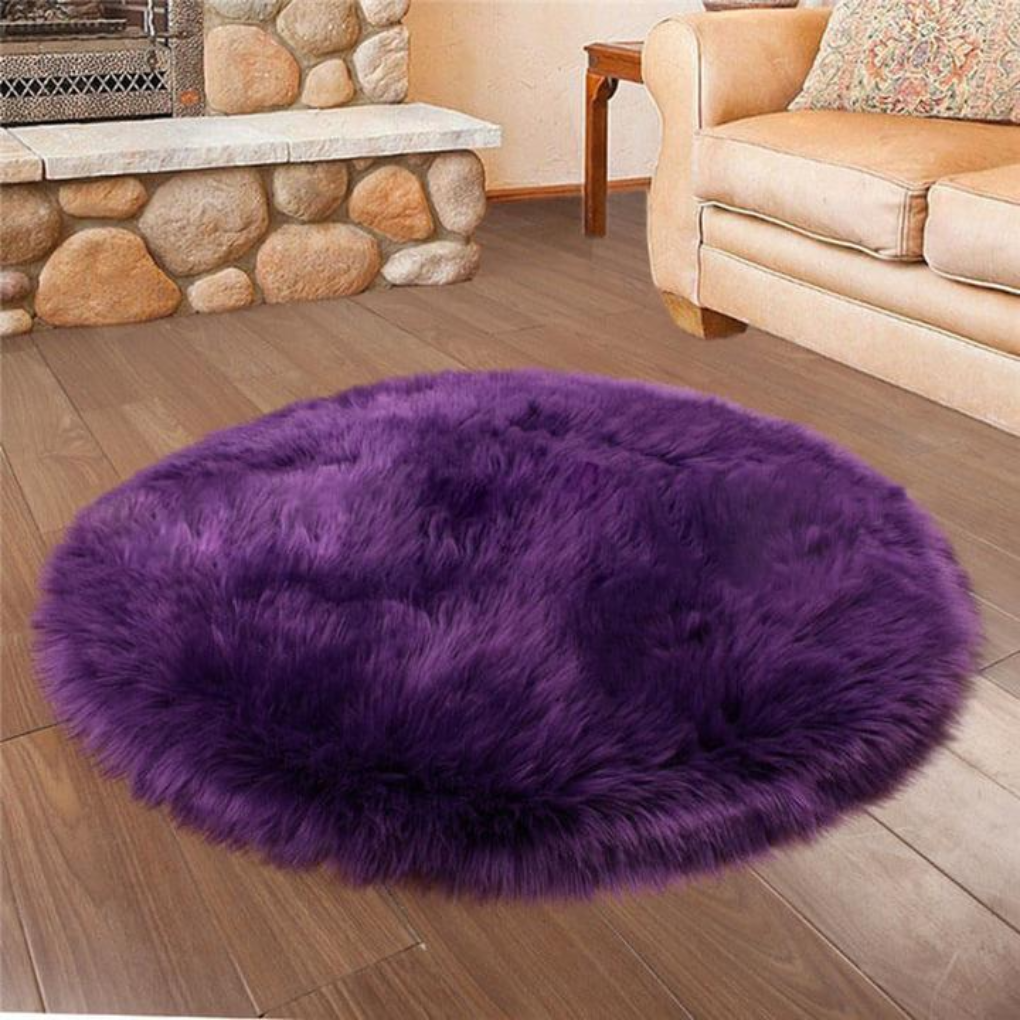 Plush Sheepskin Circular Floor Mat