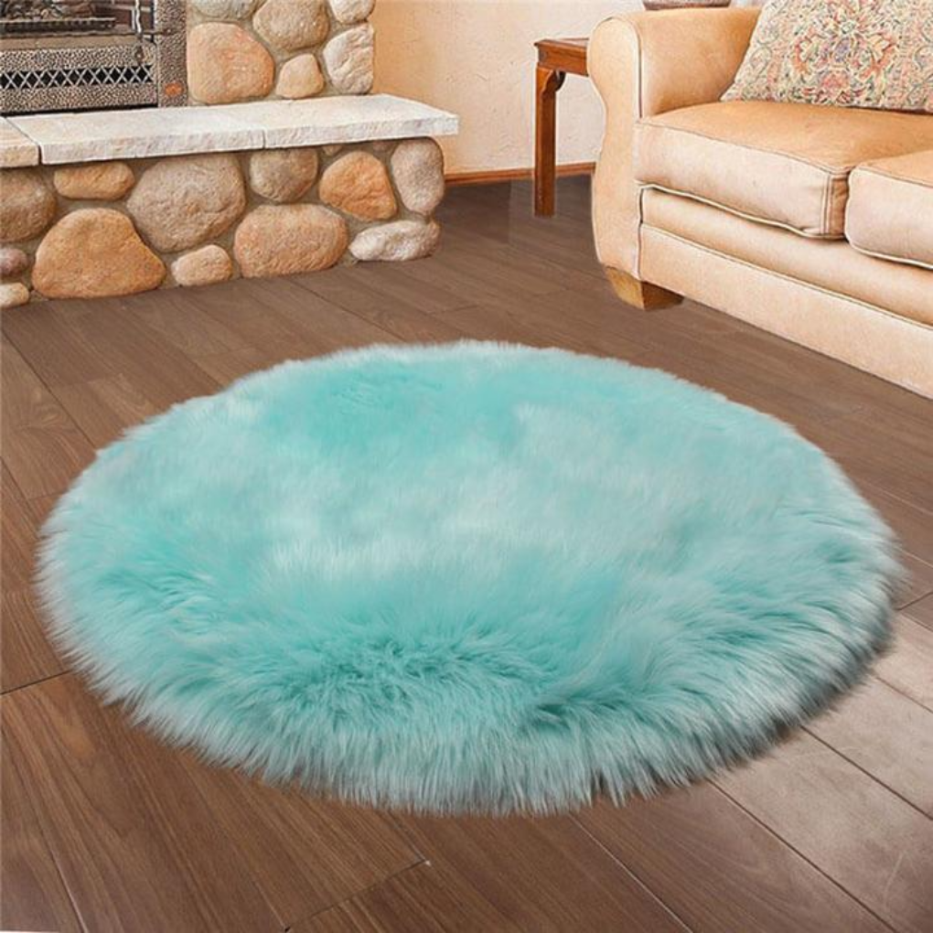 Plush Sheepskin Circular Floor Mat