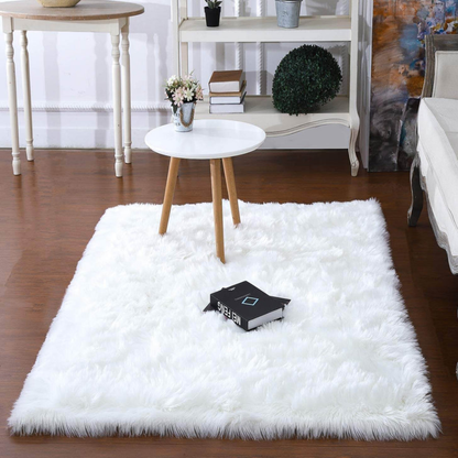 Plush Sheepskin Circular Floor Mat