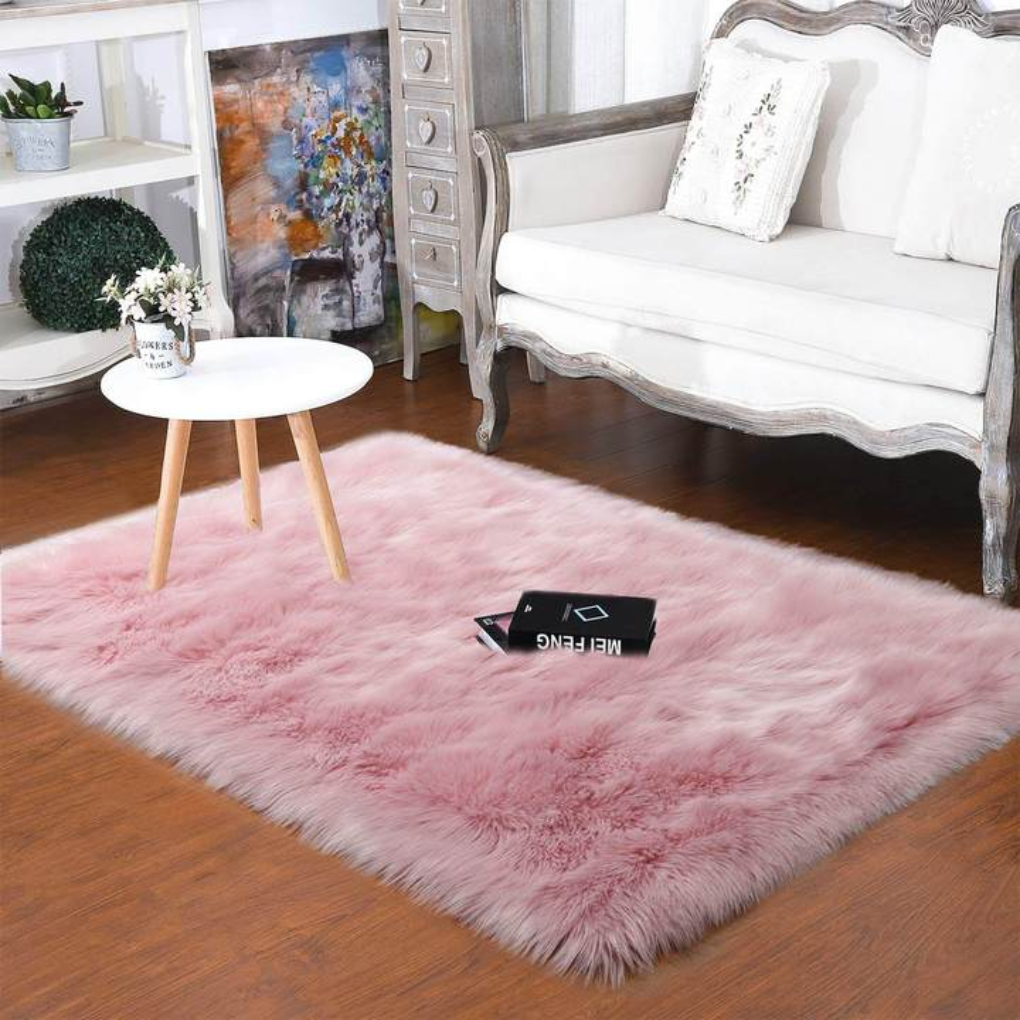 Plush Sheepskin Circular Floor Mat