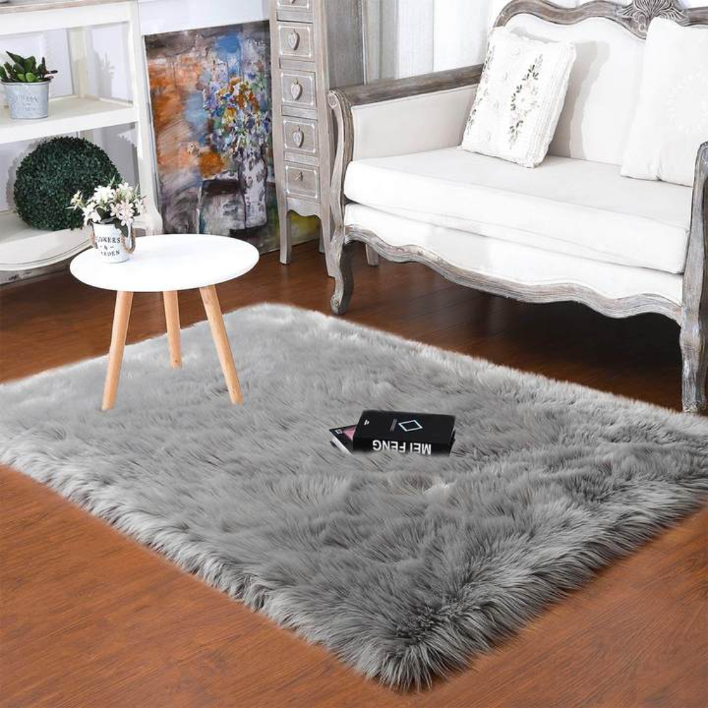Plush Sheepskin Circular Floor Mat