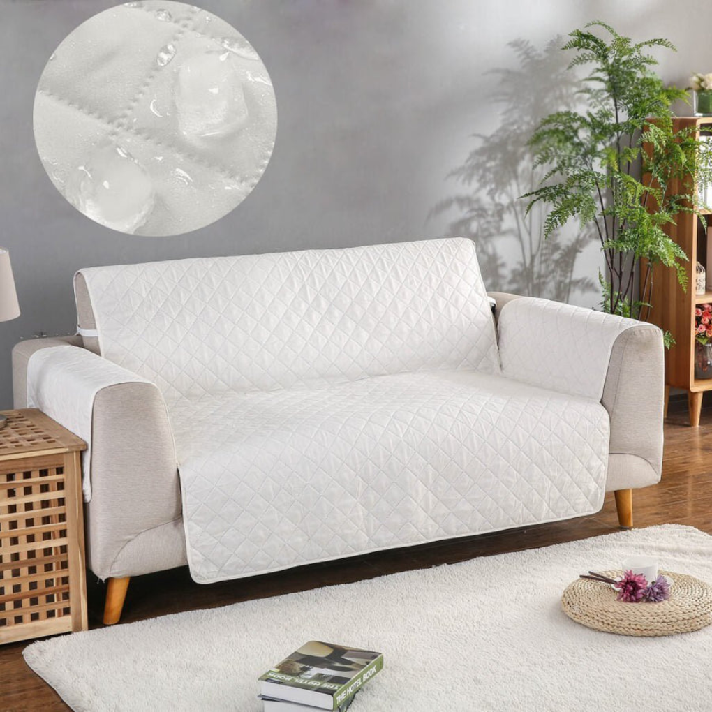 Plush Faux Leather Couch Protector