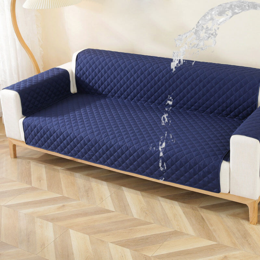 Plush Faux Leather Couch Protector