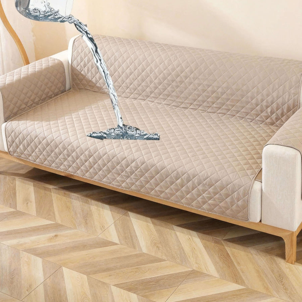 Plush Faux Leather Couch Protector