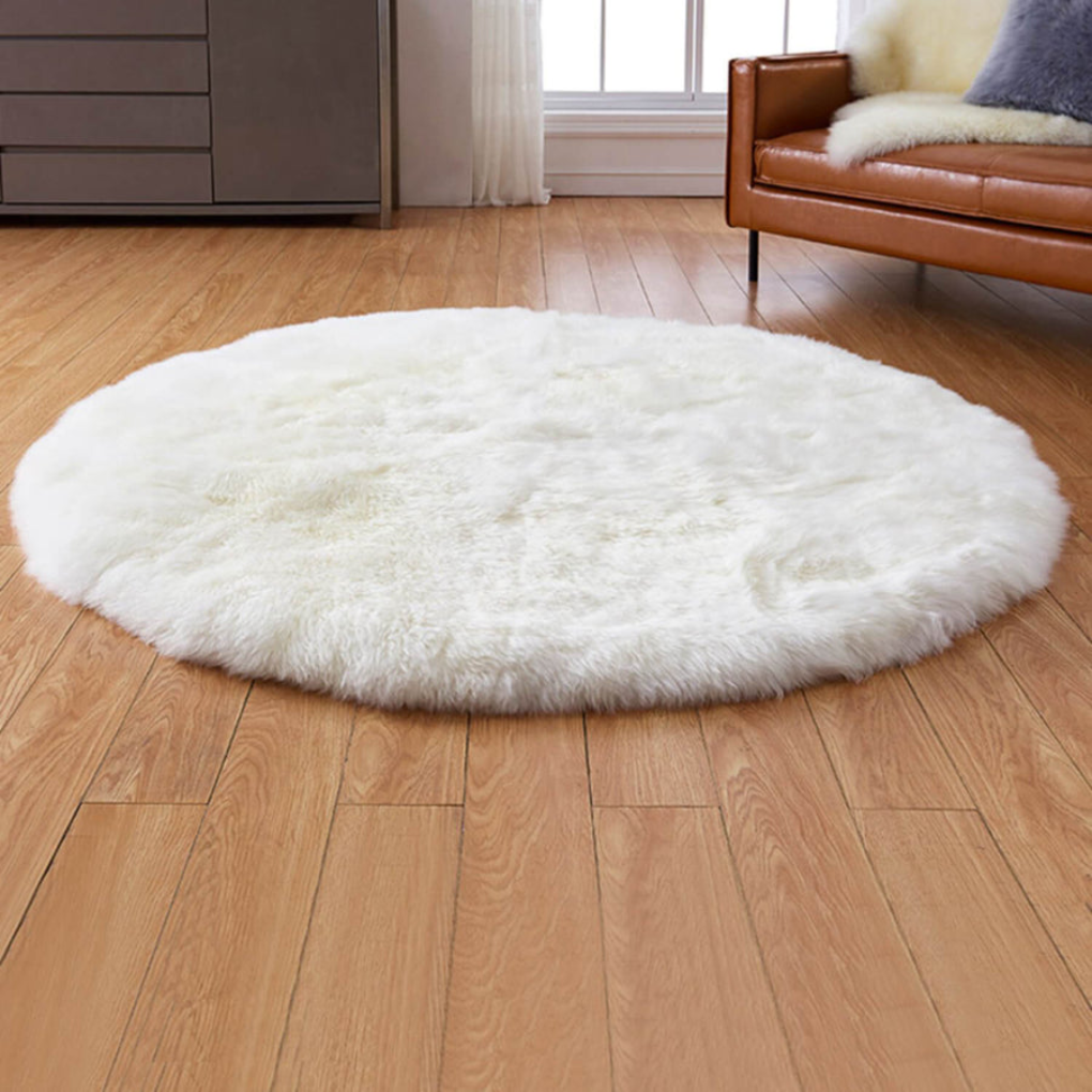 Plush Natural Sheepskin Floor Mat