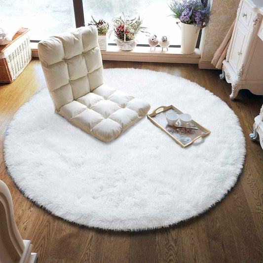 Plush Circular Shaggy Floor Rug - Peties