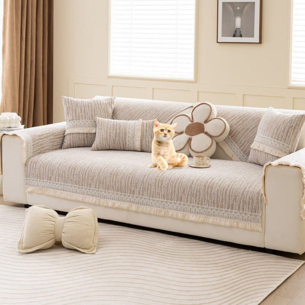 Non Slip Faux Suede Sofa Cover