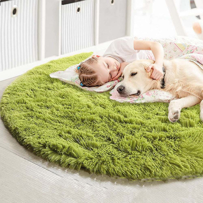 Plush Circular Shaggy Floor Rug