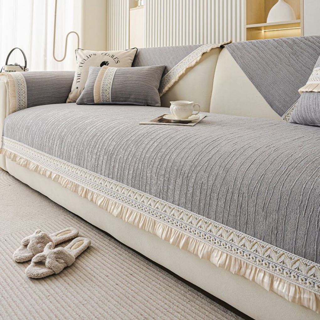 Non Slip Faux Suede Sofa Cover