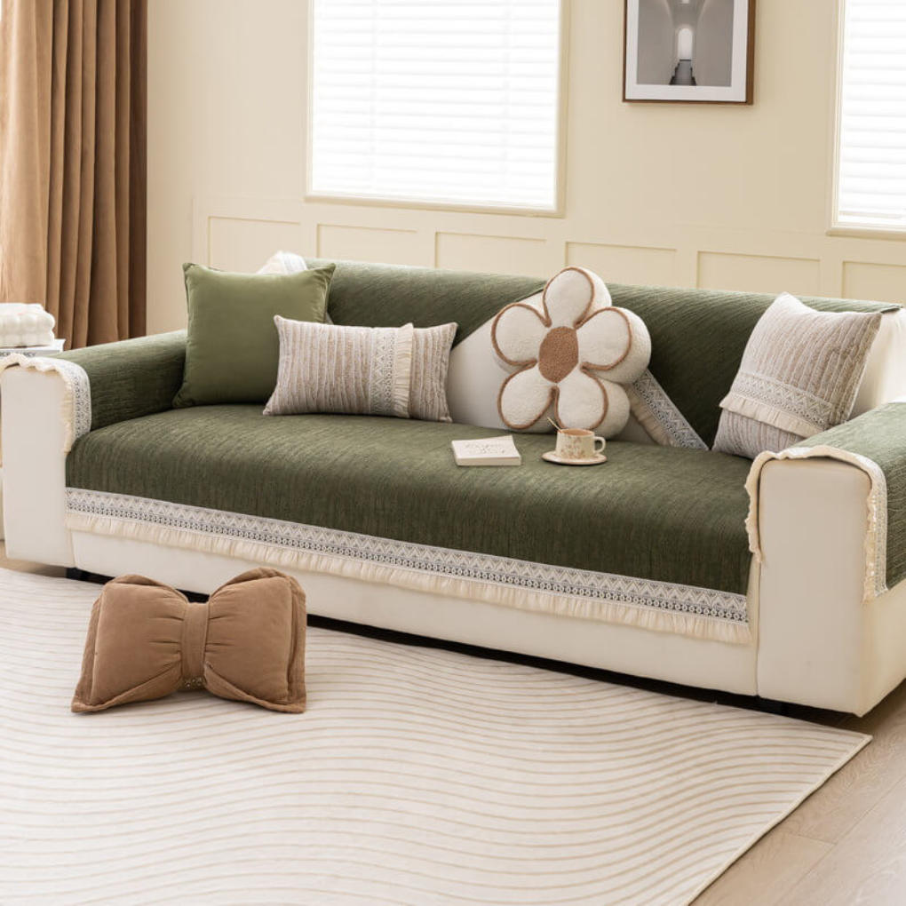 Non Slip Faux Suede Sofa Cover