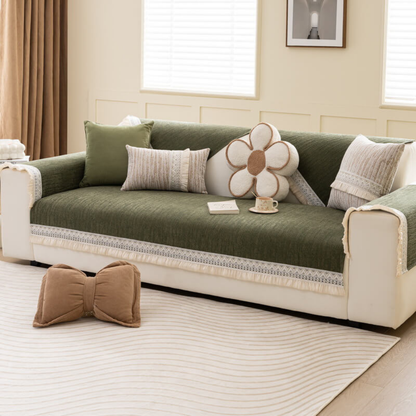 Non Slip Faux Suede Sofa Cover