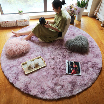 Plush Circular Shaggy Floor Rug