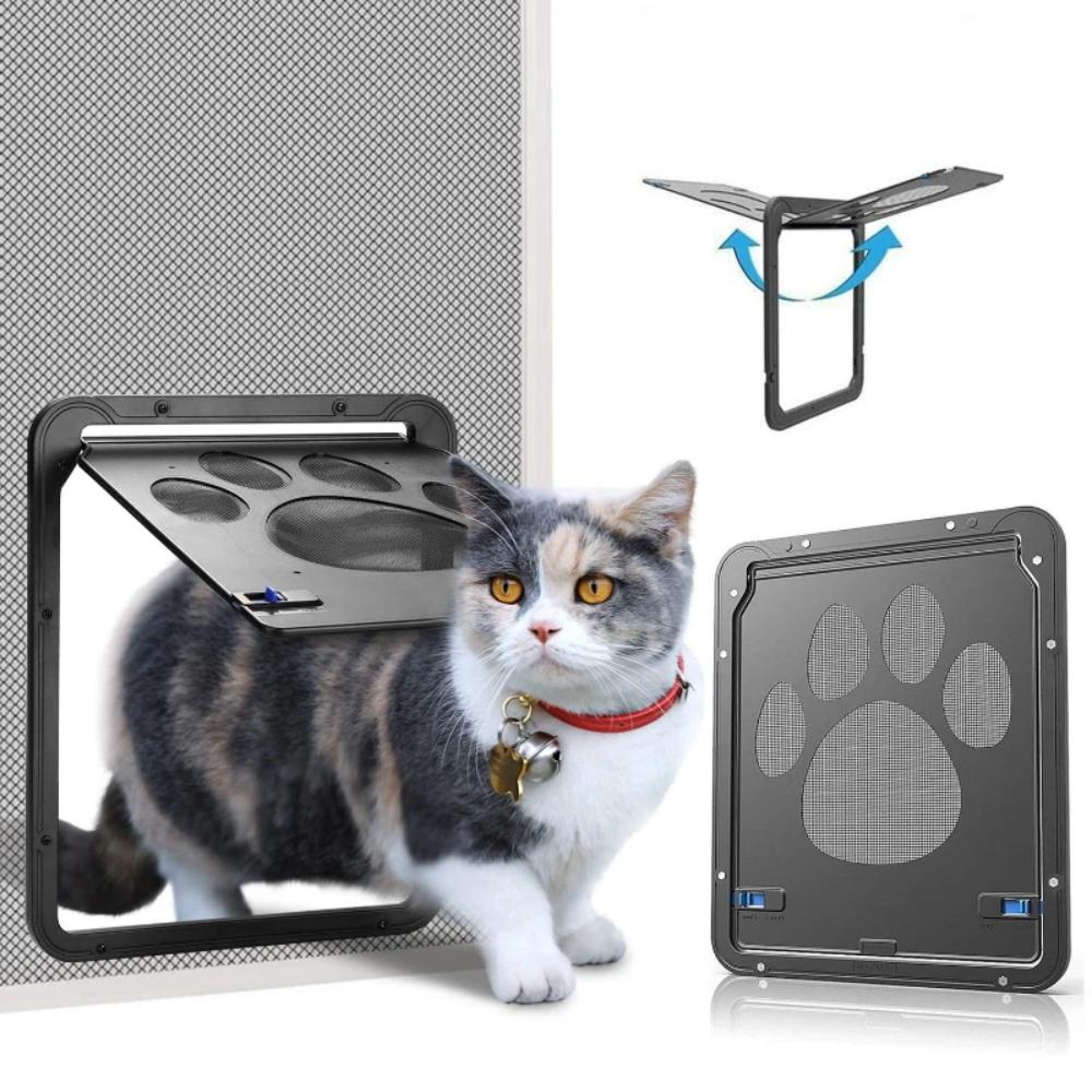 Magnetic Lockable Pet Screen Door – Secure Flap for Dogs and Cats