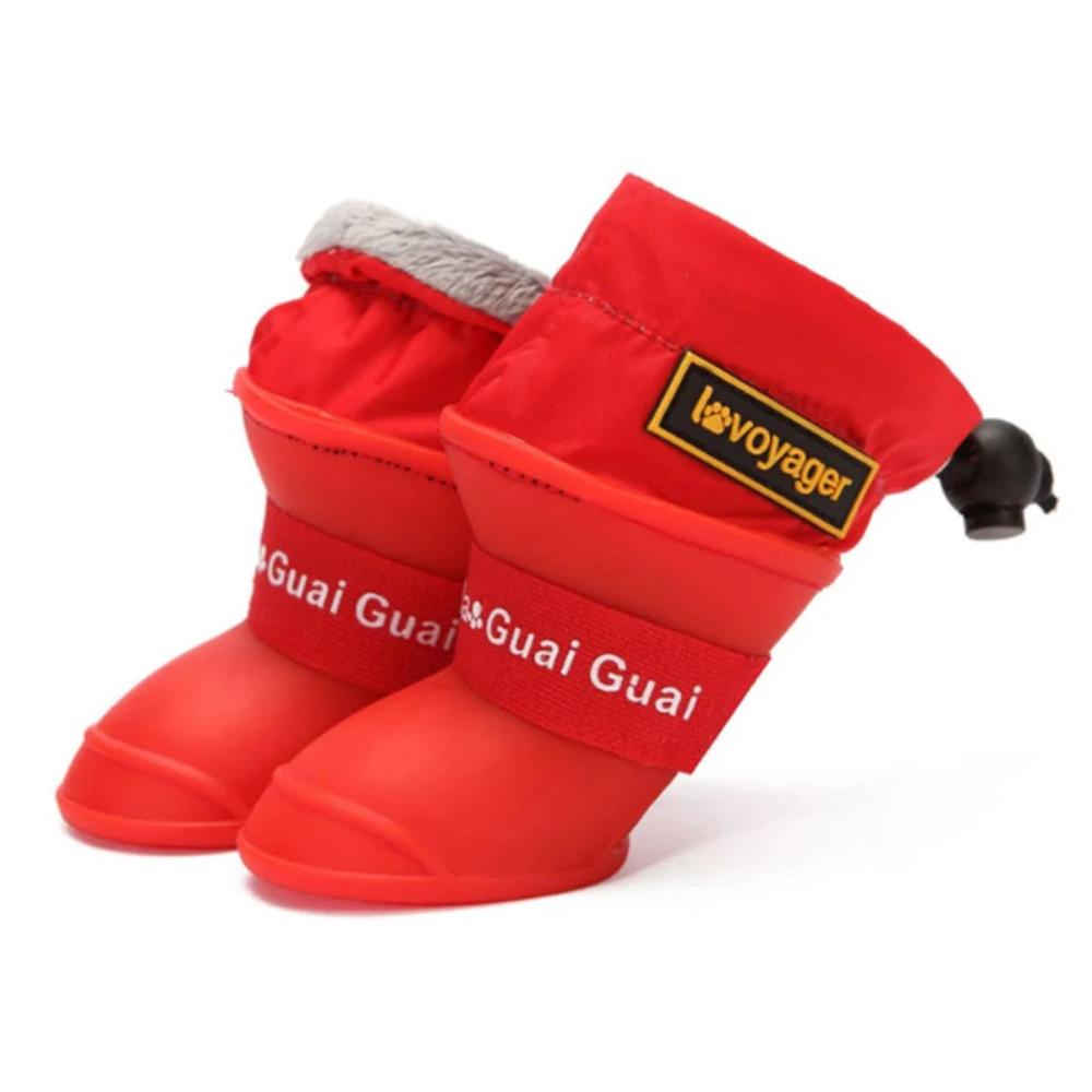 4-Piece Set of Waterproof Anti-Slip Dog Rain Boots – Protect Your Pet's Paws