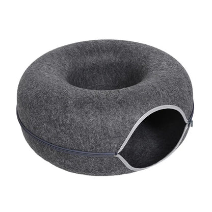 Donut Cat Bed House - Cat Tunnel Bed