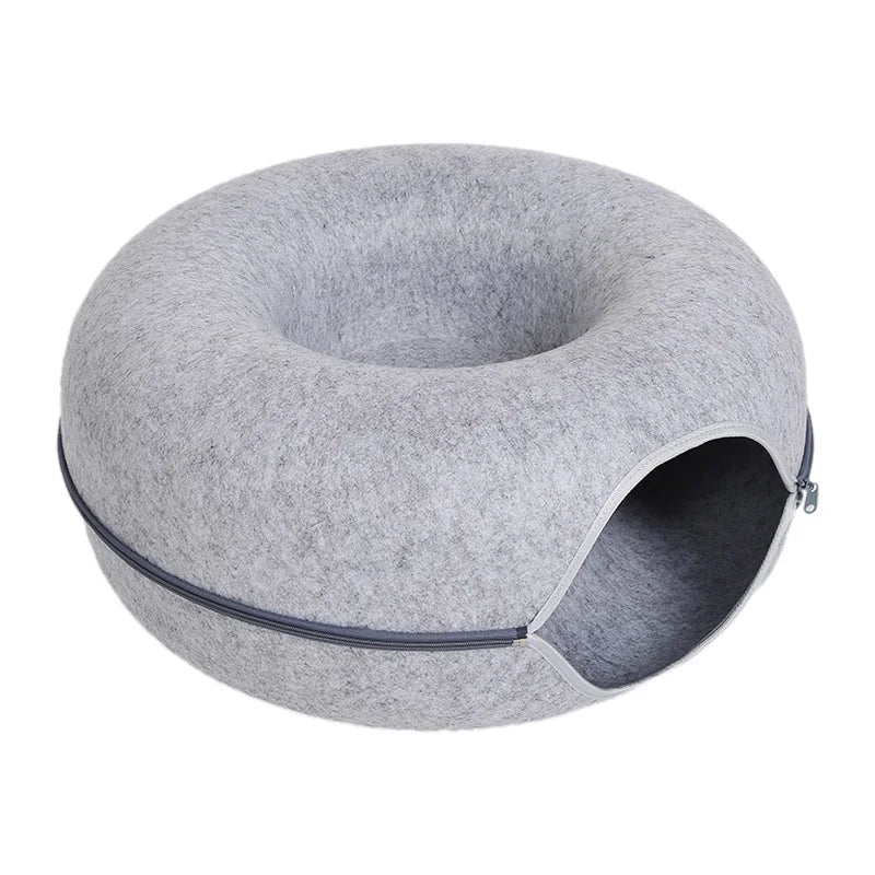 Donut Cat Bed House - Cat Tunnel Bed