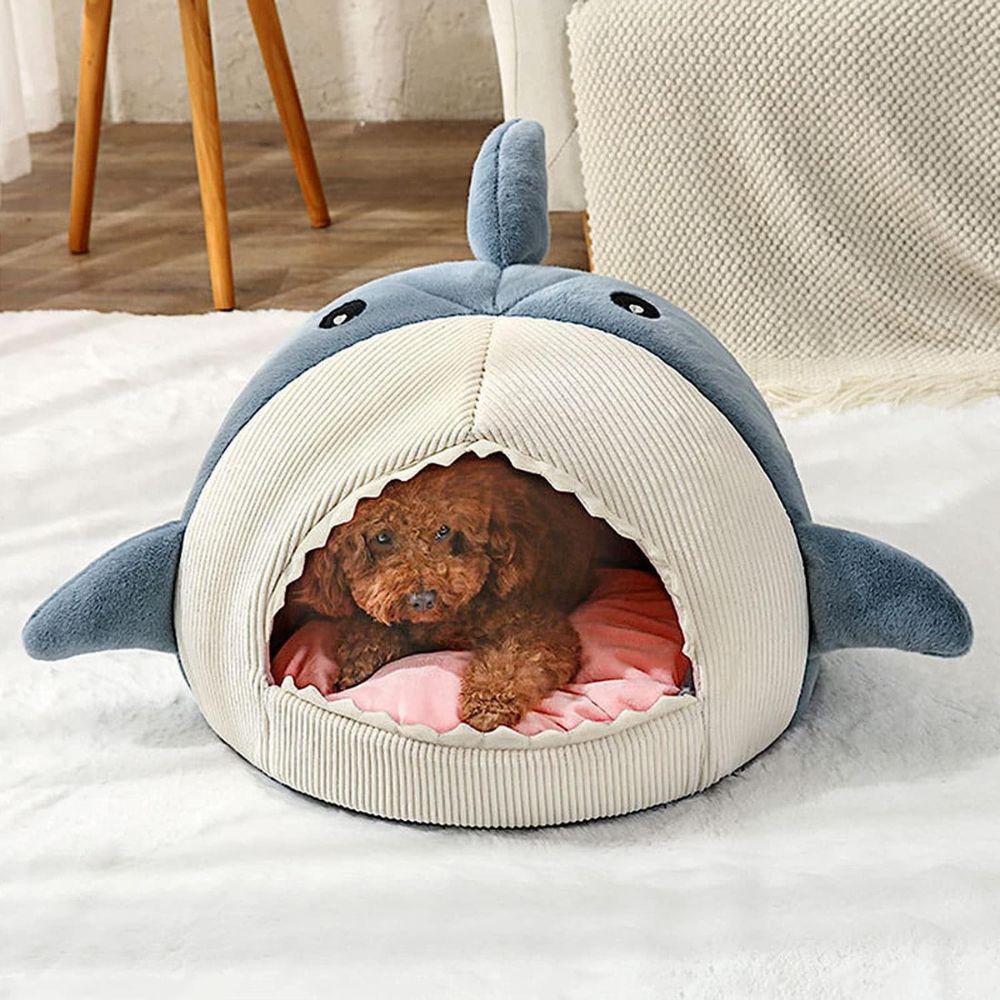 Shark Pet Bed – Warm Hideaway Cave for Kittens, Cats & Small Dogs
