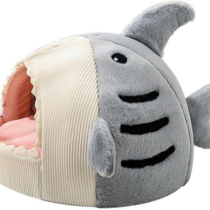 Shark Pet Bed – Warm Hideaway Cave for Kittens, Cats & Small Dogs