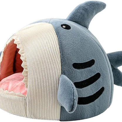 Shark Pet Bed – Warm Hideaway Cave for Kittens, Cats & Small Dogs