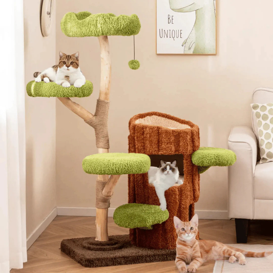Tall Cat Climbing Tower with Perches & Hideaways - Peties