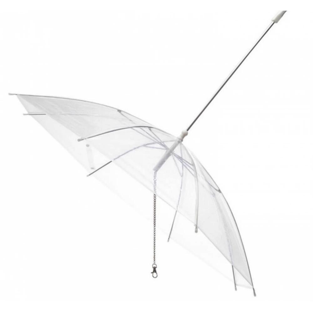 Walking Dog Umbrella with Leash - Transparent Umbrella