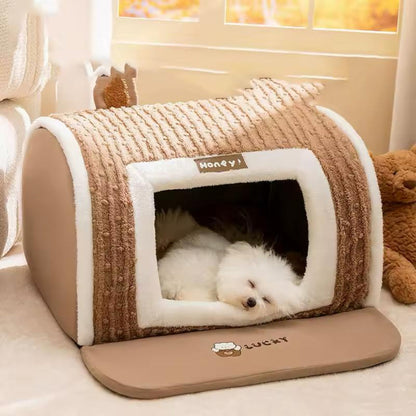 Comfy Pet Hideaway Dog Bed Hut - Peties