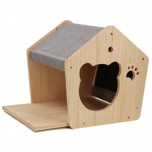 Wooden Cat House - Cat Wall Shelf - Cat Wall Bed