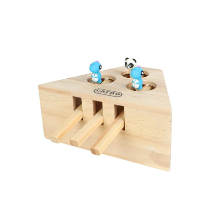 Wooden Cat Hunt Mouse Toy - Interactive Cat Toy