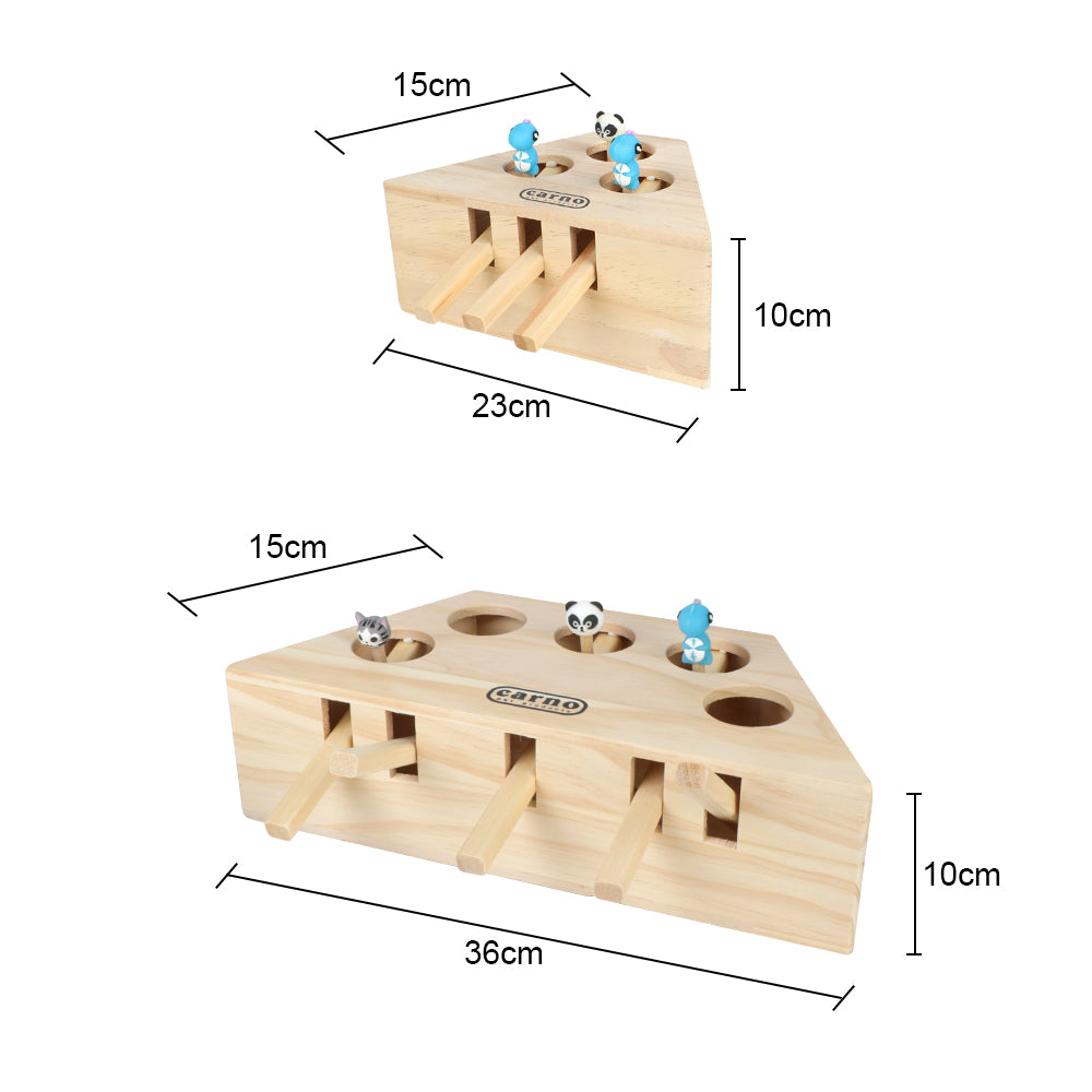 Wooden Cat Hunt Mouse Toy - Interactive Cat Toy