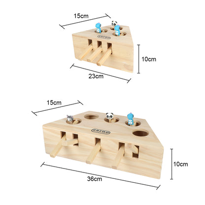 Wooden Cat Hunt Mouse Toy - Interactive Cat Toy