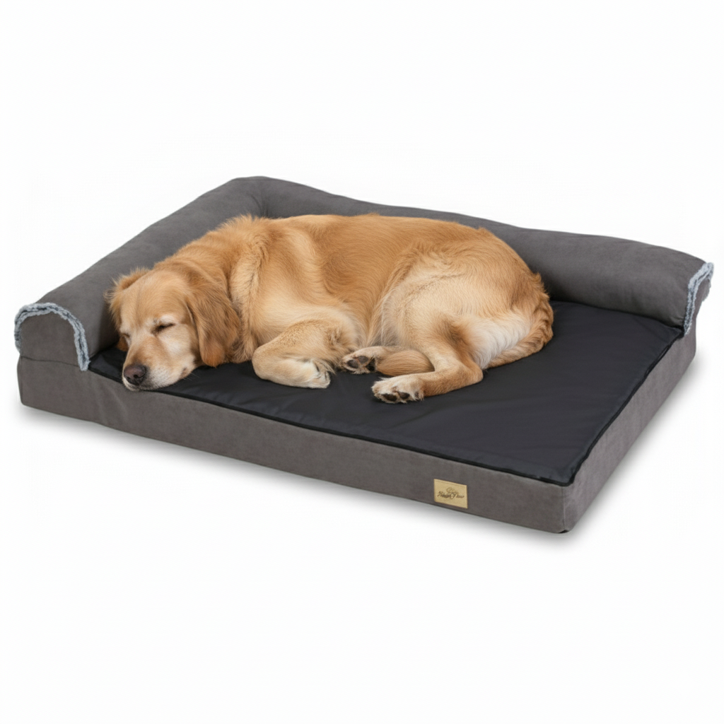 Comfortable Memory Foam Dog Bed with Supportive Bolster